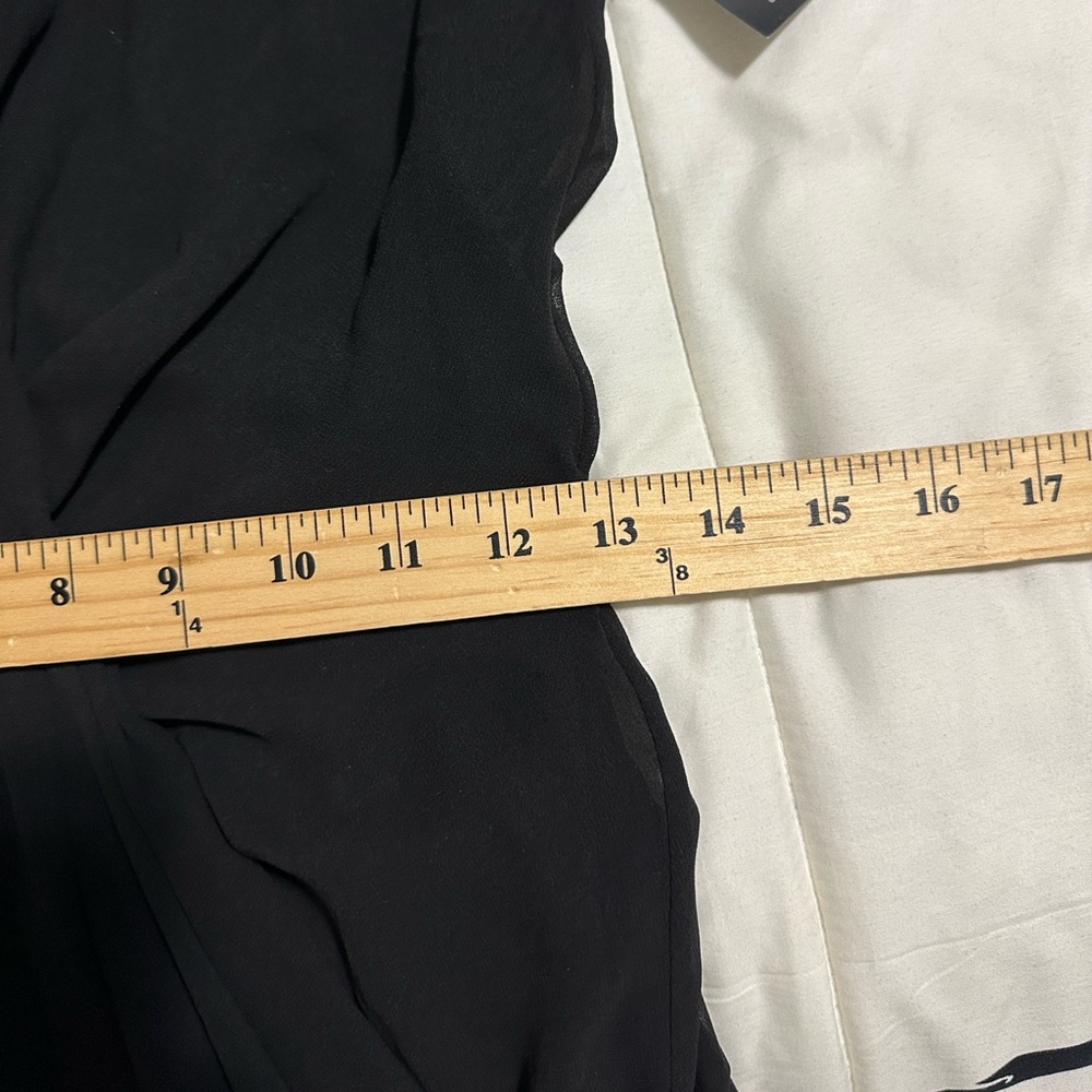 White House Black Market Sleeveless Draped Gown 4P Black V-Neck Chiffon Lined - Picture 11 of 16